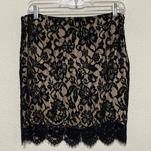 Haute Hippie "NEW" Black Lace Silk Lined Mini Skirt Size Small